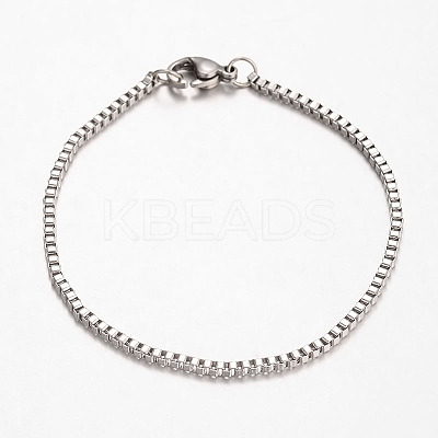 Tarnish Resistant 304 Stainless Steel Venetian Chains Bracelets BJEW-JB01965-1