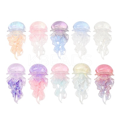 Luminous Ocean Transparent Resin Cabochons CRES-L045-02E-1