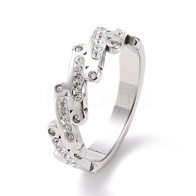 Crystal Rhinestone Oval Bar Finger Ring RJEW-D120-04P-1