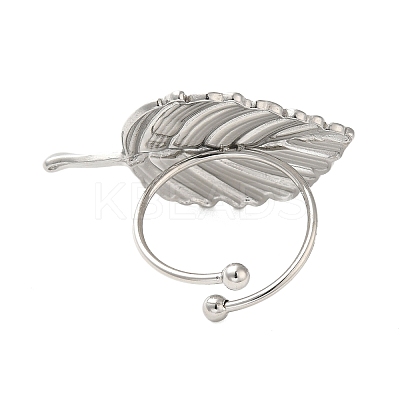Non-Tarnish 304 Stainless Steel Open Cuff Ring RJEW-M167-10G-P-1