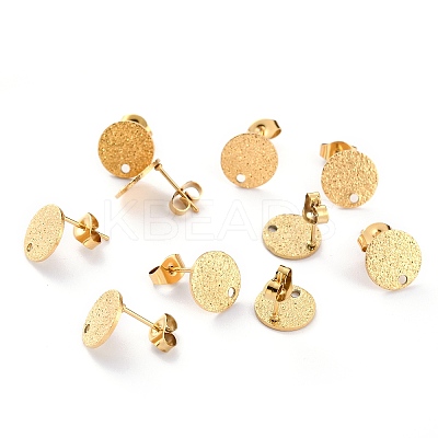 Ion Plating(IP) 304 Stainless Steel Stud Earring Findings STAS-O144-01B-G-1