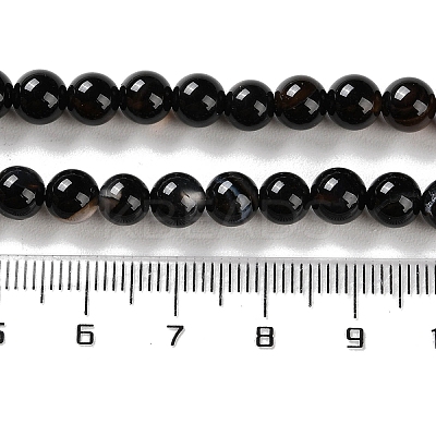 Natural Striped Agate/Banded Agate Beads Strands G-Z060-A01-A08-1