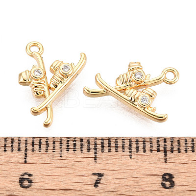 Brass Pave Cubic Zirconia Charms KK-N263-107G-1