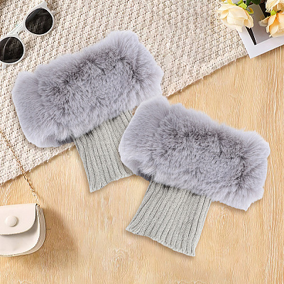 Acrylic Fiber Woolen Yarn Socks Leg Cover AJEW-WH20018-149C-1