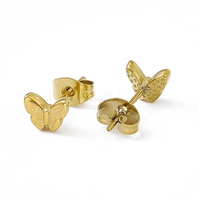 PVD Vacuum Plating 304 Stainless Steel Tiny Butterfly Stud Earrings for Women EJEW-P212-10G-1