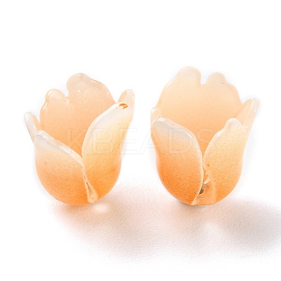 4-Petal Opaque Acrylic Bead Caps X-SACR-D007-08A-1