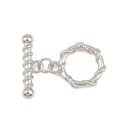 Twist Ring Brass Toggle Clasps KK-G548-32P-1