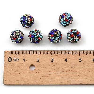 Polymer Clay Pave Rhinestone Beads RB-Q197-10mm-30-1