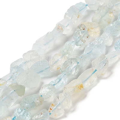 Raw Rough Natural Aquamarine Beads Strands G-I283-G08-02-1