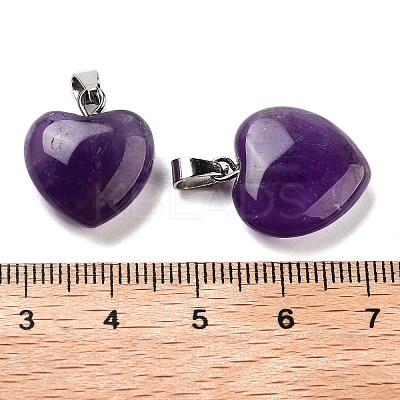 Natural Amethyst Charms HEAR-PW0001-057-37-1