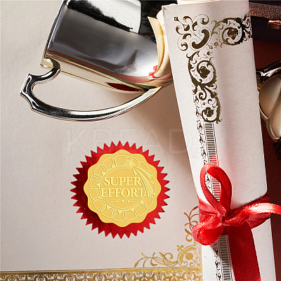 Plastic Self Adhesive Gold Foil Embossed Stickers DIY-WH0211-310-1