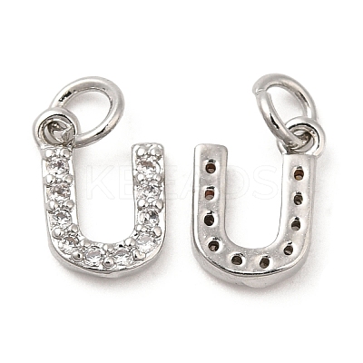 Brass Micro Pave Grade AAA Cubic Zirconia Charms ZIRC-P067-11P-U-NR-1