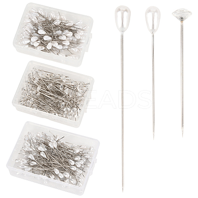 3 Bags 3 Styles Iron/Steel Pins FIND-SP0004-67-1