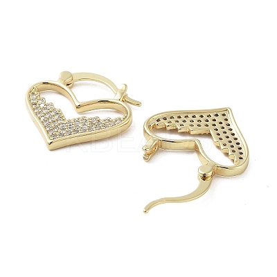 Rack Plating Brass Micro Pave Cubic Zirconia Hoop Earring EJEW-C081-37G-1