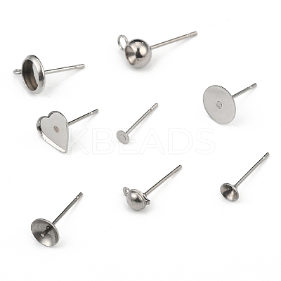 Non-Tarnish 304 Stainless Steel Stud Earring Settings & Findings STAS-MSMC002-05P-1