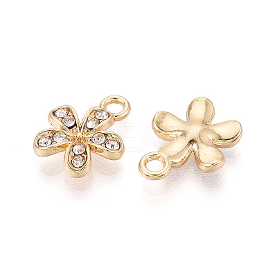 Rack Plating Alloy Rhinestone Charms FIND-N011-21KCG-1