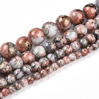 Baking Paint Glass Beads Strands DGLA-N003-4mm-B05-1