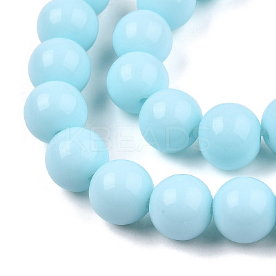 Opaque Solid Color Glass Beads Strands LS-GLAA-T032-P6mm-10-1
