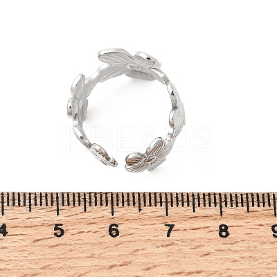 5Pcs 304 Stainless Steel Open Cuff Rings for Women RJEW-K313-11P-1