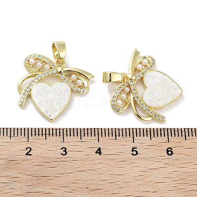 Brass Micro Pave Clear Cubic Zirconia Pendants KK-L213-017G-02-1