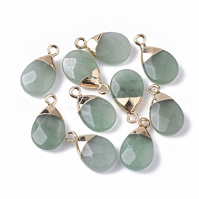 Natural Green Aventurine Pendants G-S359-017B-1