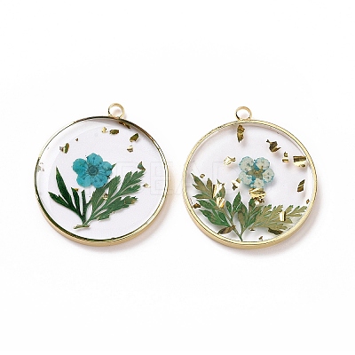 Transparent Clear Epoxy Resin Pendants RESI-L036-12G-06-1