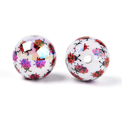 Printed Opaque Acrylic Beads MACR-T048-05C-1