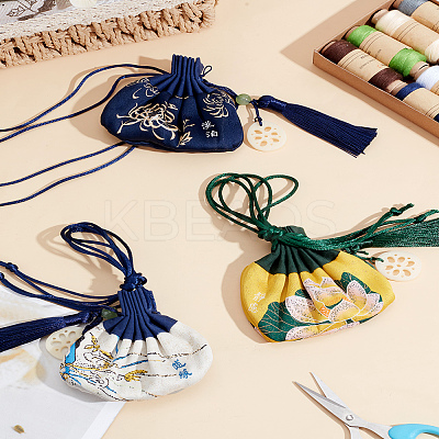 3Pcs 3 Styles Polycotton Embroidery Hanging Bags ABAG-LP0001-27B-1