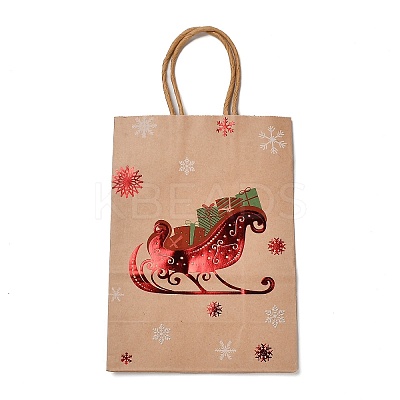 Christmas Theme Hot Stamping Rectangle Paper Bags CARB-F011-02D-1