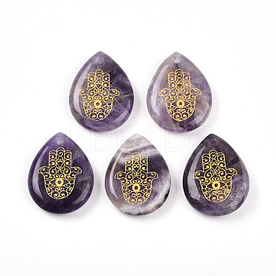 Natural Amethyst Pendants G-N345-05D-1