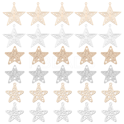 60Pcs 3 Style Brass Pendants KKC-FH0001-01-1