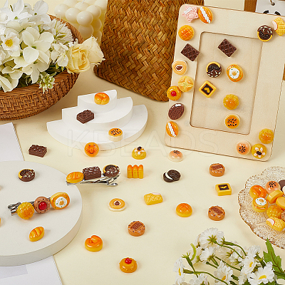80Pcs 4 Styles Opaque Resin Imitation Food Decoden Cabochons CRES-SC0003-02-1