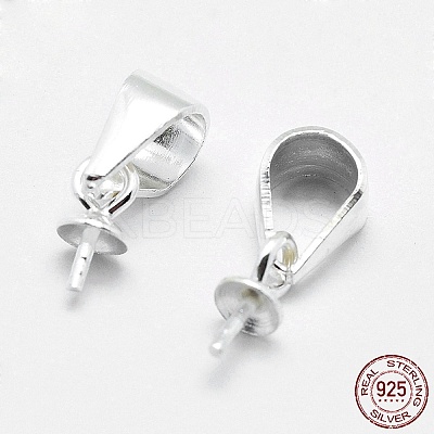 Anti-Tarnish Rhodium Plated 925 Sterling Silver Pendant Bails STER-E050-05P-1
