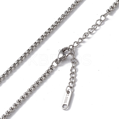 Non-Tarnish 304 Stainless Steel Box Chain Necklace for Men Women NJEW-K245-020B-1