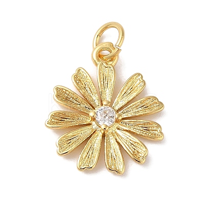 Rack Plating Brass & Cubic Zirconia Pendants KK-L216-056G-1
