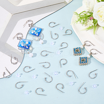 40Pcs 304 Stainless Steel Stud Earring Findings STAS-SC0010-33P-1