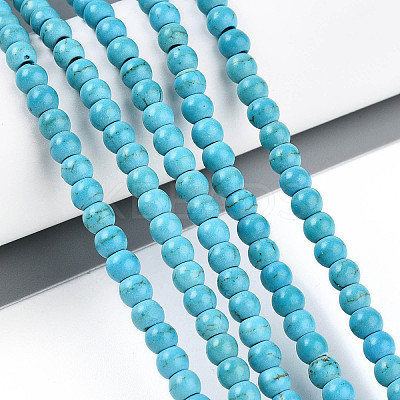 Synthetic Turquoise Beads Strands TURQ-S192-4mm-2-1
