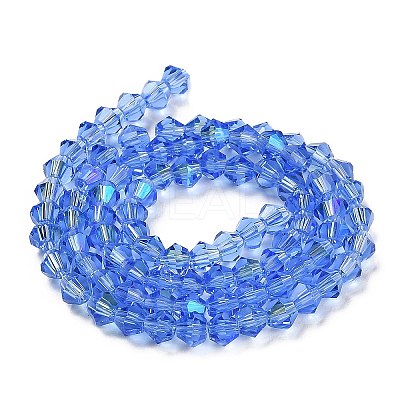 Transparent Electroplate Glass Beads Strands EGLA-A039-T4mm-L07-1