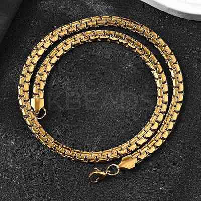 201 Stainless Steel Box Chain Necklaces for Men STAS-V011-01B-G-1-1