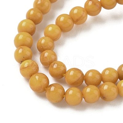 Natural Beeswax Beads Strands G-L095-B02-4mm-01-1