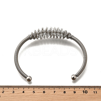 304 Stainless Steel Open Cuff Bangles BJEW-M113-03P-1