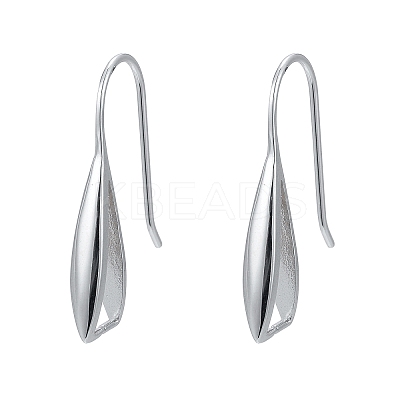 Anti-Tarnish Rhodium Plated 925 Sterling Silver Earring Hooks STER-F033-41P-1