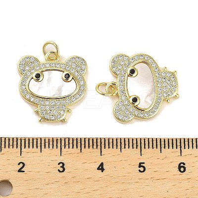 Brass Micro Pave Clear Cubic Zirconia Pendants KK-K365-22G-1