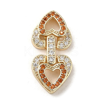 Brass Micro Pave Cubic Zirconia Fold Over Clasps KK-H455-53G-02-1