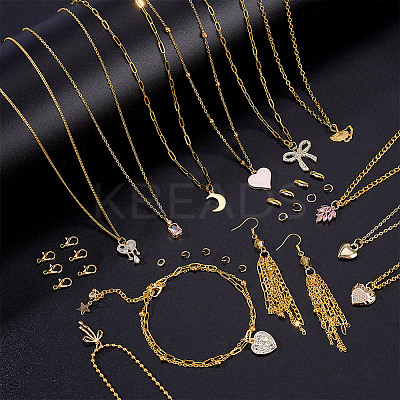DIY Brass & Stainless Steel Chain Bracelets/ Necklaces Making Kits DIY-GA0008-16-1