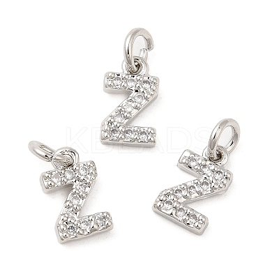 Brass Micro Pave Grade AAA Cubic Zirconia Charms ZIRC-P067-11P-Z-NR-1