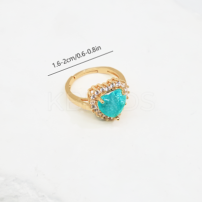 Adjustable Brass Micro Pave Cubic Zirconia Cuff Open Rings for Women SB7370-1-1