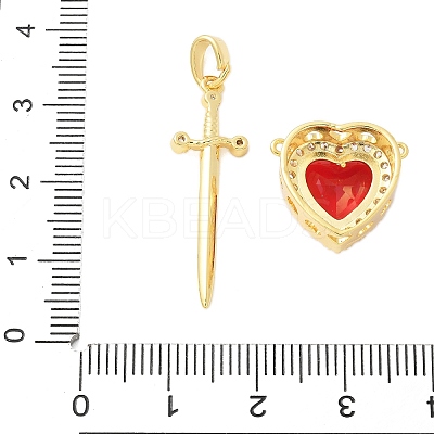 Brass Micro Pave Cubic Zirconia Pendant Sets KK-S507-18G-1