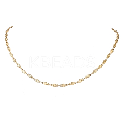 3.5MM 304 Stainless Steel Flower Link Chain Necklaces for Women NJEW-JN05599-1