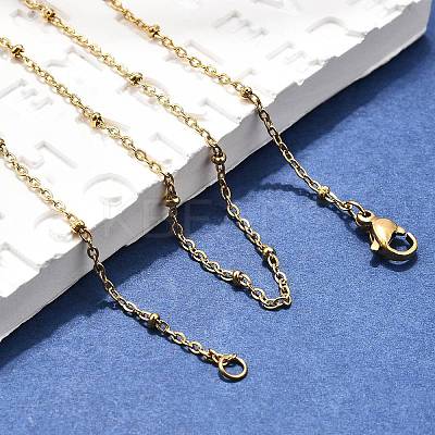 304 Stainless Steel Cable Chain Necklaces LS-NJEW-P147-06G-1